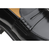 Herring Brighton II mens rubber-soled loafers in black polished