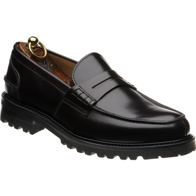 Herring Brighton II mens rubber-soled loafers in burgundy polished