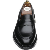 Herring Brighton mens rubber-soled loafers in black calf
