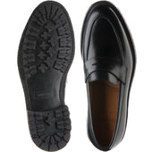 Herring Brighton mens rubber-soled loafers in black calf