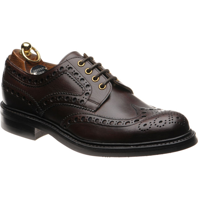 Herring Burford R mens rubber-soled brogues in brown waxy