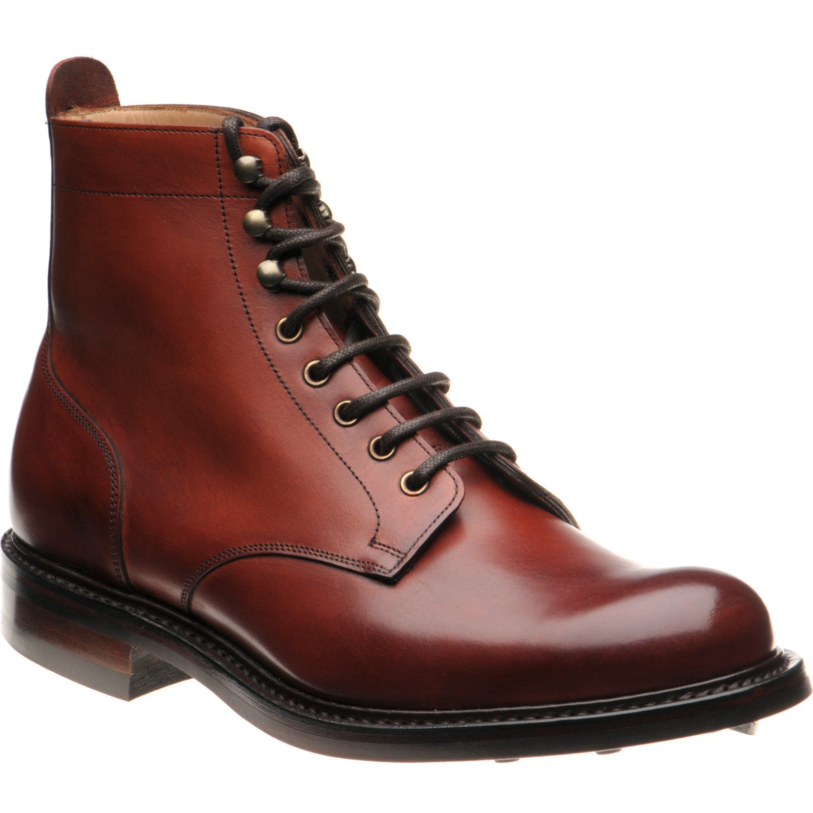 Herring Burghley II mens rubber-soled boots in dark leaf