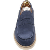 Herring Burrow mens rubber-soled loafers in blue suede