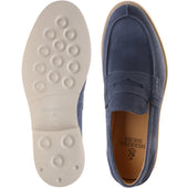 Herring Burrow mens rubber-soled loafers in blue suede