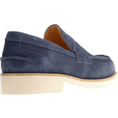 Herring Burrow mens rubber-soled loafers in blue suede