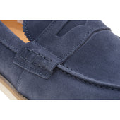 Herring Burrow mens rubber-soled loafers in blue suede