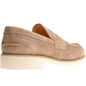 Herring Burrow mens rubber-soled loafers in taupe suede