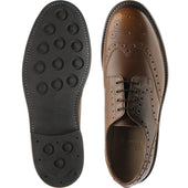 Herring Bushwick Rubber mens rubber-soled brogues in brown pin grain