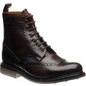 Herring Buxton (Rubber) mens rubber-soled brogue boots in brown calf