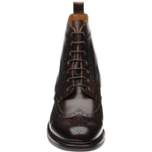 Herring Buxton (Rubber) mens rubber-soled brogue boots in brown calf