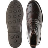 Herring Buxton (Rubber) mens rubber-soled brogue boots in brown calf