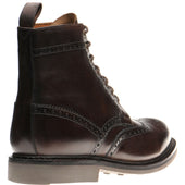 Herring Buxton (Rubber) mens rubber-soled brogue boots in brown calf
