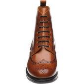 Herring Buxton (Rubber) mens rubber-soled brogue boots in tan calf