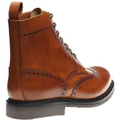 Herring Buxton (Rubber) mens rubber-soled brogue boots in tan calf