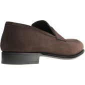 Herring Cadogan mens loafers in dark brown suede