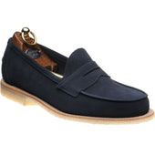 Herring Cannes mens rubber-soled loafers in navy suede