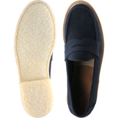 Herring Cannes mens rubber-soled loafers in navy suede