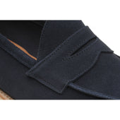 Herring Cannes mens rubber-soled loafers in navy suede