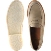 Herring Cannes mens rubber-soled loafers in sand suede