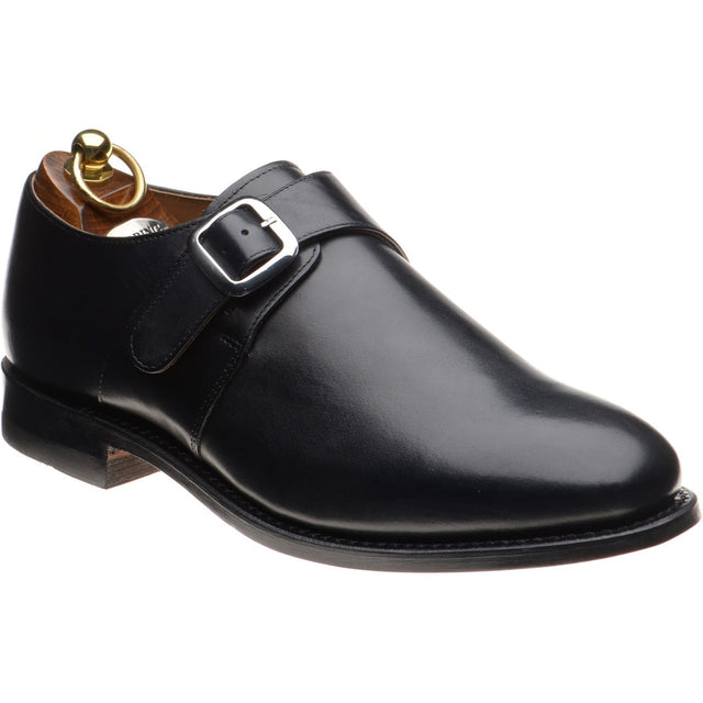 Herring Cardiff II mens monk shoes in black calf