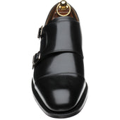 Herring Carlisle mens monk shoes in black calf