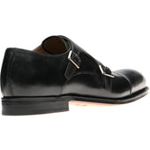 Herring Carlisle mens monk shoes in black calf