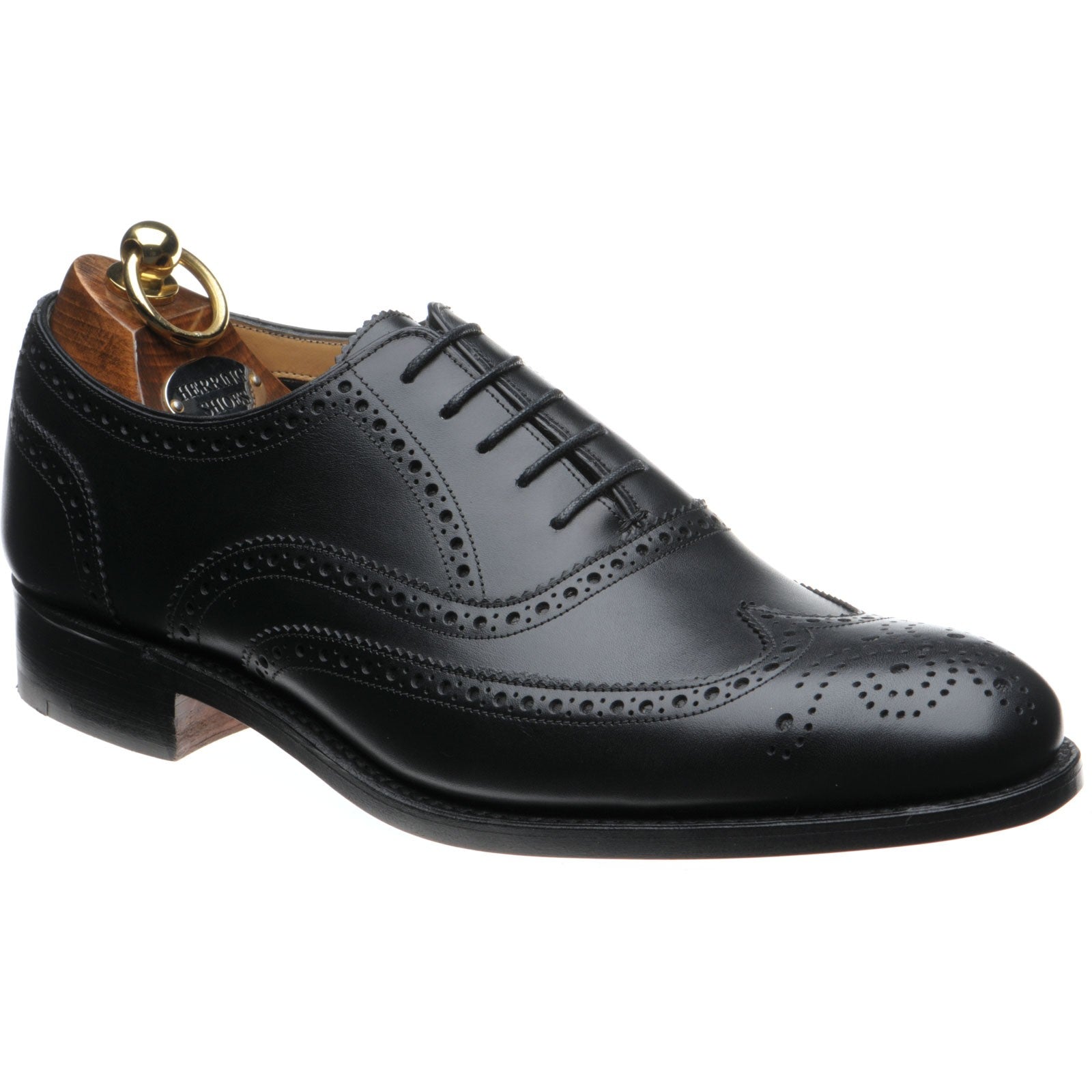 Herring Carnaby mens brogues in black calf