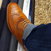 Herring Carnaby mens brogues in chestnut calf