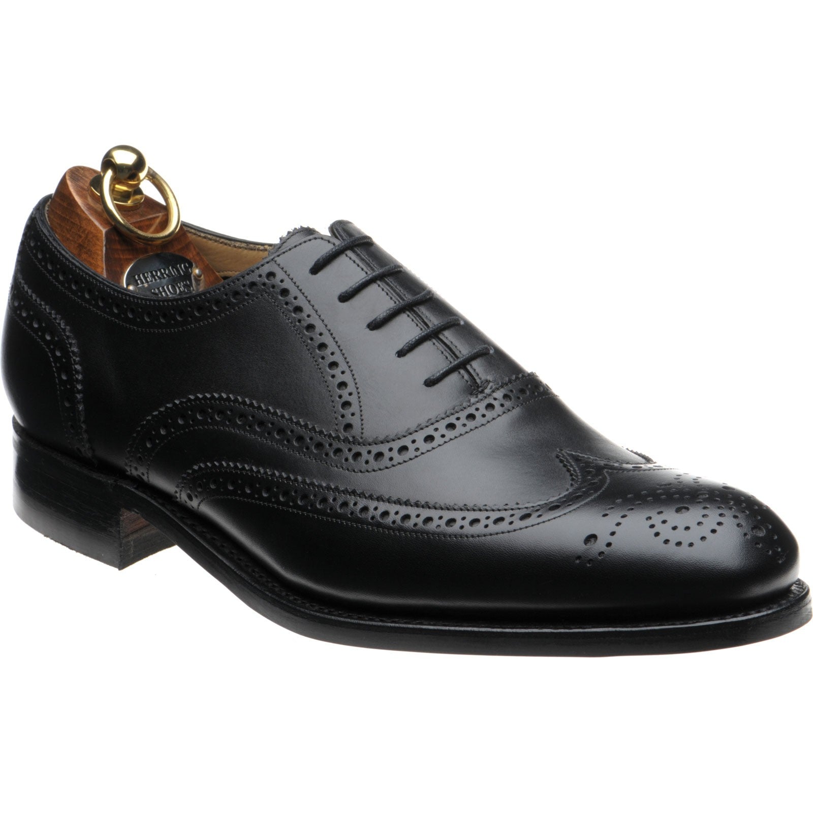 Herring Carnaby (Rubber) mens rubber-soled brogues in black calf