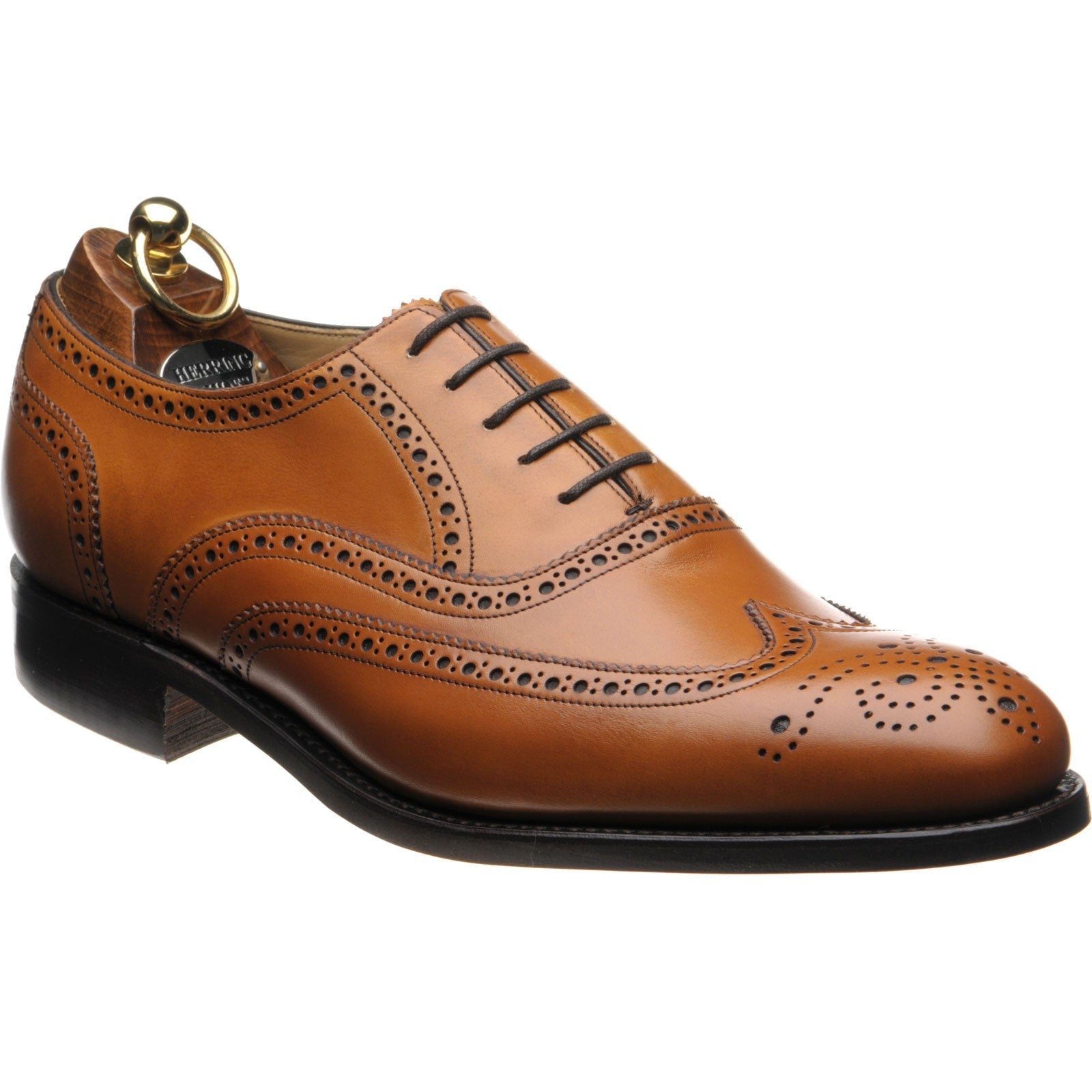 Herring Carnaby (Rubber) mens rubber-soled brogues in chestnut calf