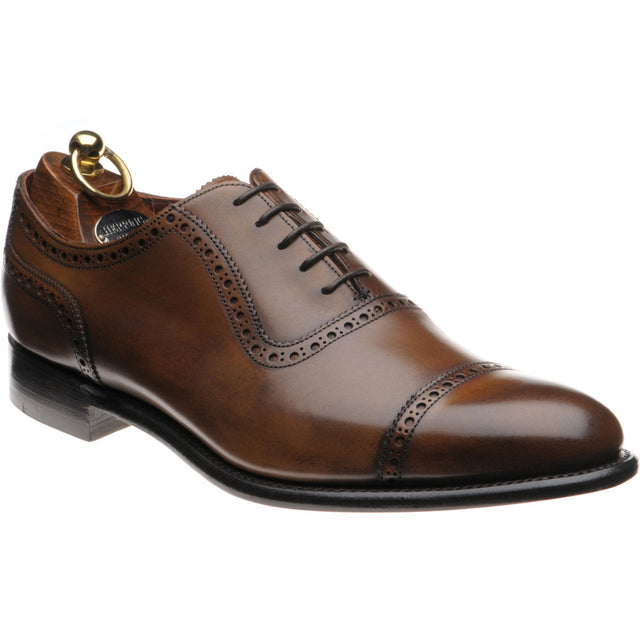 Herring Chamberlain mens semi-brogues in mahogany calf