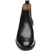 Herring Chichester mens rubber-soled Chelsea boots in black calf