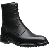 Herring Churchstow Norwegian mens rubber-soled boots in black grain
