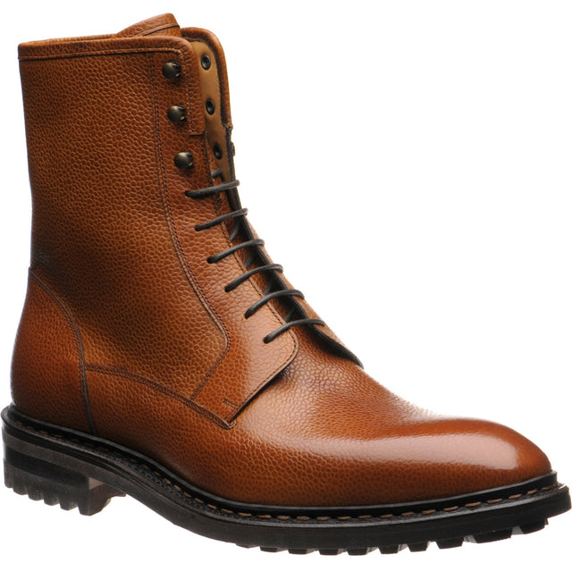 Herring Churchstow Norwegian mens rubber-soled boots in tan grain