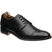 Herring Clifton mens hybrid-soled semi-brogues in black calf
