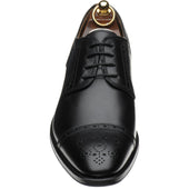 Herring Clifton mens hybrid-soled semi-brogues in black calf