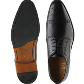 Herring Clifton mens hybrid-soled semi-brogues in black calf