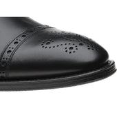 Herring Clifton mens hybrid-soled semi-brogues in black calf
