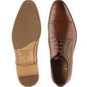 Herring Clifton mens hybrid-soled semi-brogues in tan calf