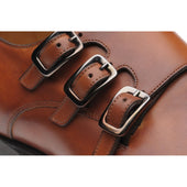 Herring Dahl mens monk shoes in chestnut calf