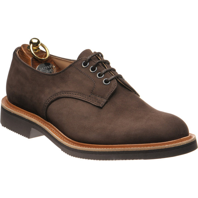 Herring Daniel mens rubber-soled Derby shoes in brown hydro nubuck