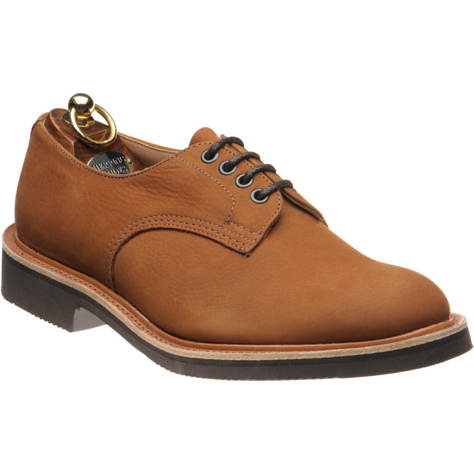 Herring Daniel mens rubber-soled Derby shoes in whiskey hydro nubuck