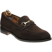 Herring Dillon II mens loafers in dark brown suede