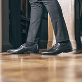 Herring Dillon mens loafers in black calf