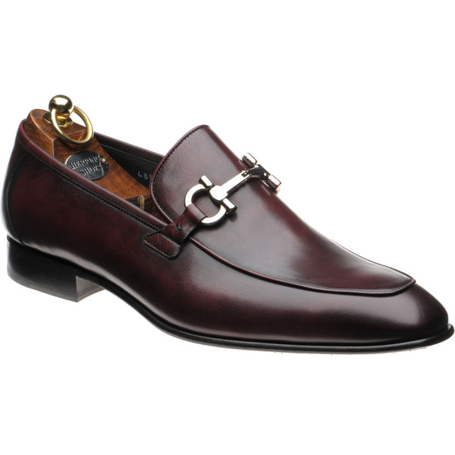 Herring Dillon mens loafers in burgundy calf (second)
