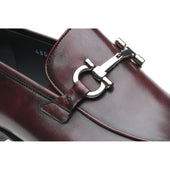Herring Dillon mens loafers in burgundy calf