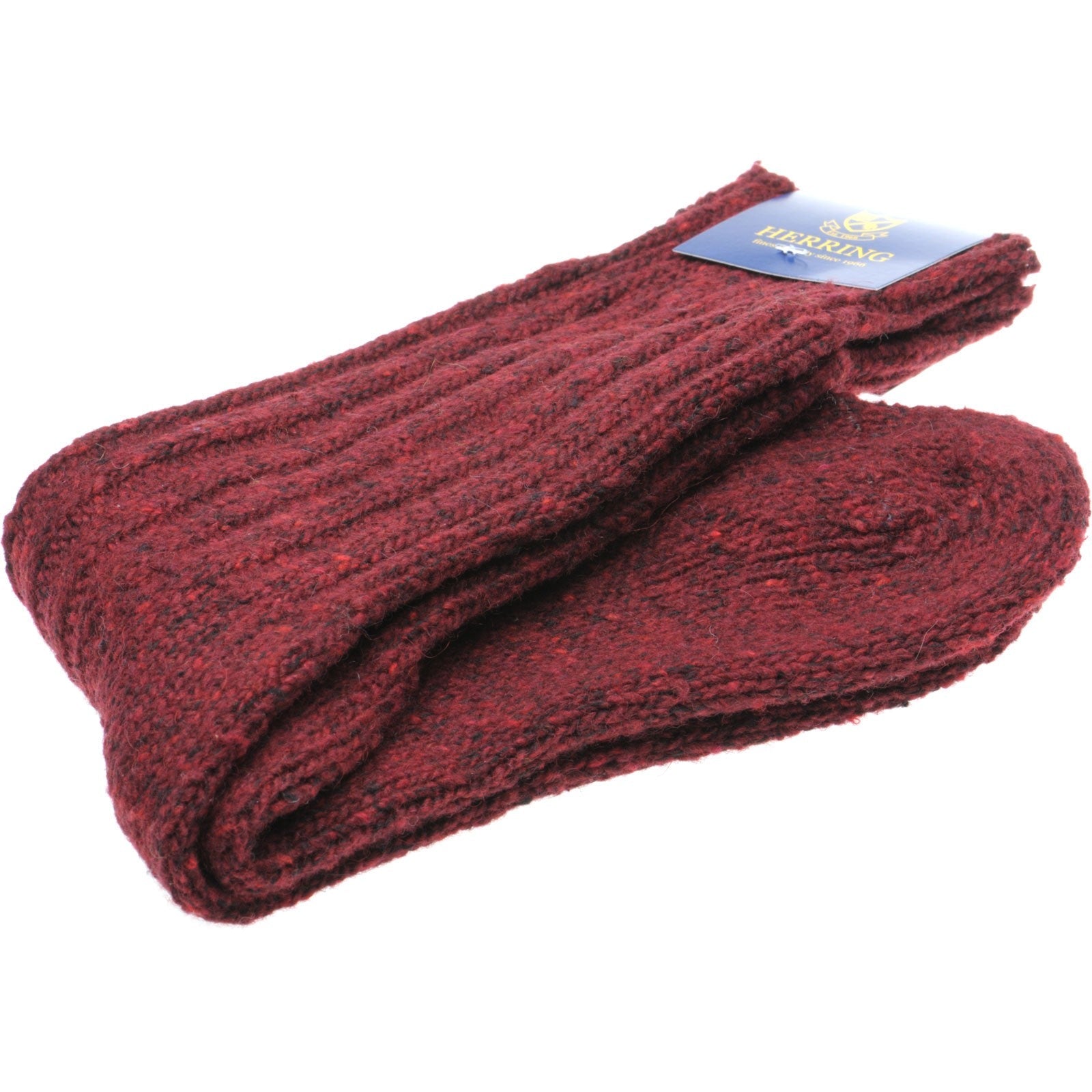 Herring Donegal Wool Sock in burgundy