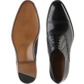 Herring Dunkeld mens semi-brogues in black calf