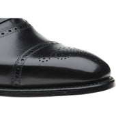 Herring Dunkeld mens semi-brogues in black calf