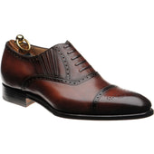 Herring Dunkeld mens semi-brogues in rosewood calf